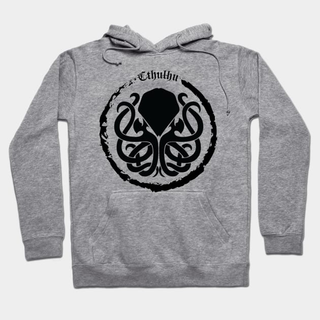 Cthulhu Logo Black Hoodie by Milena93